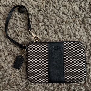 Coach Elegant Black and Cream Wristlet